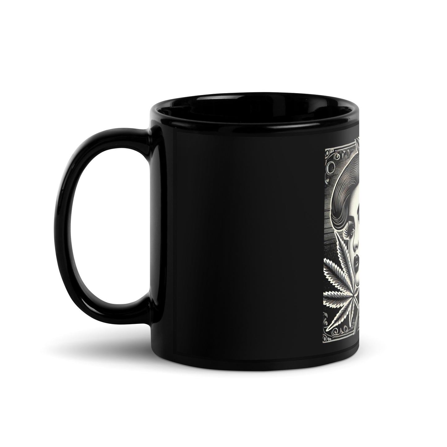 Taza negra brillante