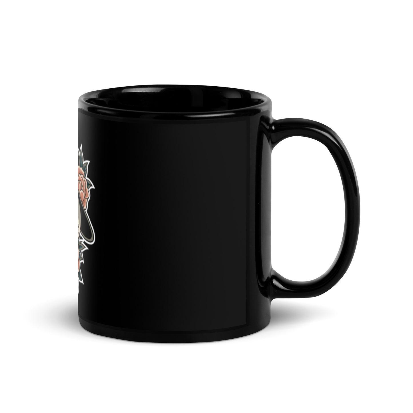 Taza negra brillante